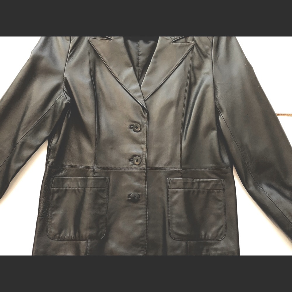 Originaux Pablo leather car coat/jacket.classic style, two front pockets. Lined